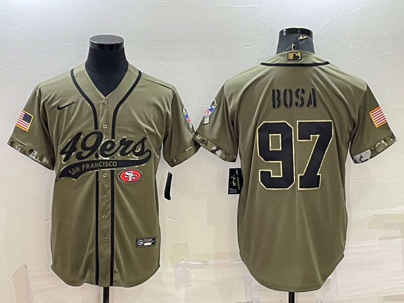 Men's San Francisco 49ers Nick Bosa #97 Olive 2022 Salute To Service Retired Limited Jersey Joint Edition